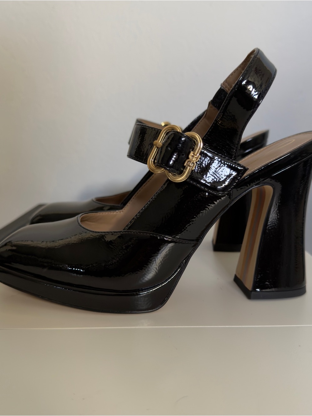 Sam Edelman Jildie Platform Slingback Sandal Black Patent